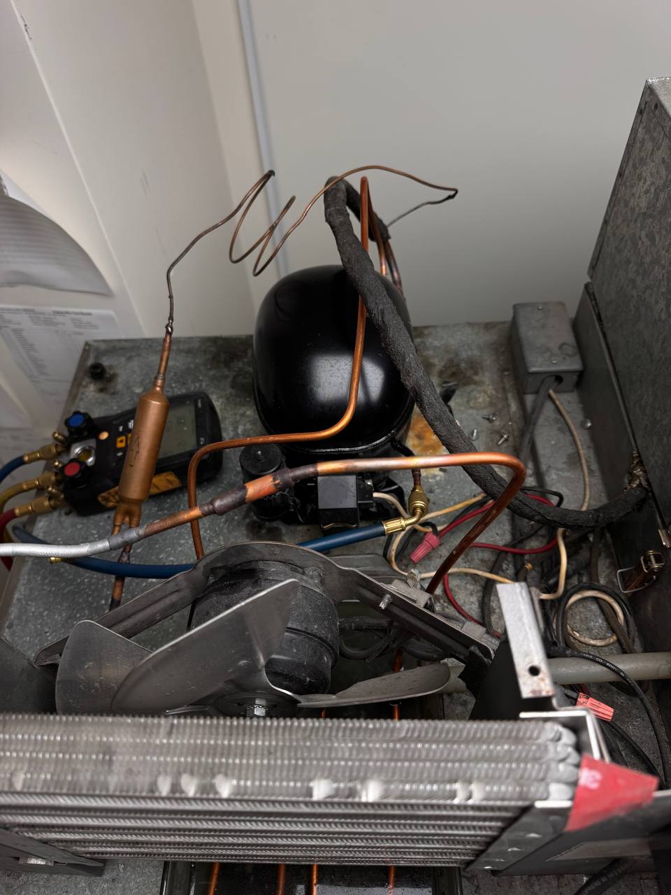 Compressor replacement on a True commercial refrigerator in South LA